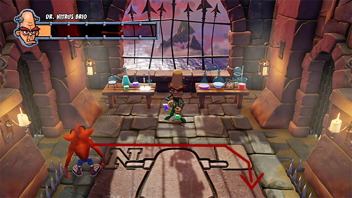 As for the purple potions, you must simply avoid them in the air and avoid the areas where they land and explode - Crash Bandicoot N. Sane Trilogy: Nitrus Broken - Crash Bandicoot N. Sane Trilogy: Crash Bandicoot - Crash Bandicoot N. Sane Trilogy Game Guide