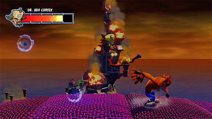 Avoid the slow blue projectiles - Crash Bandicoot N. Sane Trilogy: Cortex N. Capacitated - Crash Bandicoot N. Sane Trilogy: Crash Bandicoot - Crash Bandicoot N. Sane Trilogy Game Guide