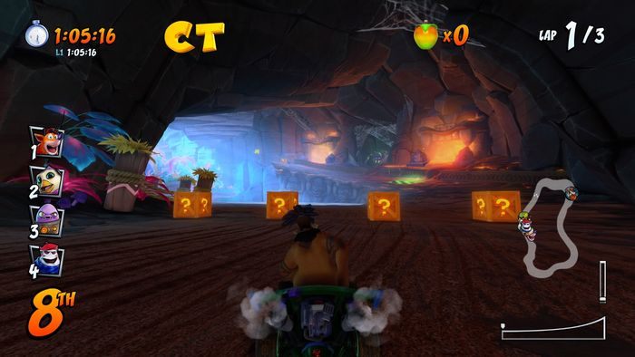 The letter C is in the first shortcut - CTR Mode - Crash Nitro Cart in Crash Team Racing Nitro-Fueled - Game modes - Crash Team Racing Nitro-Fueled Guide