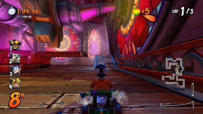 The last letter is on the ramp with a pendulum - CTR Mode - Crash Nitro Cart in Crash Team Racing Nitro-Fueled - Game modes - Crash Team Racing Nitro-Fueled Guide