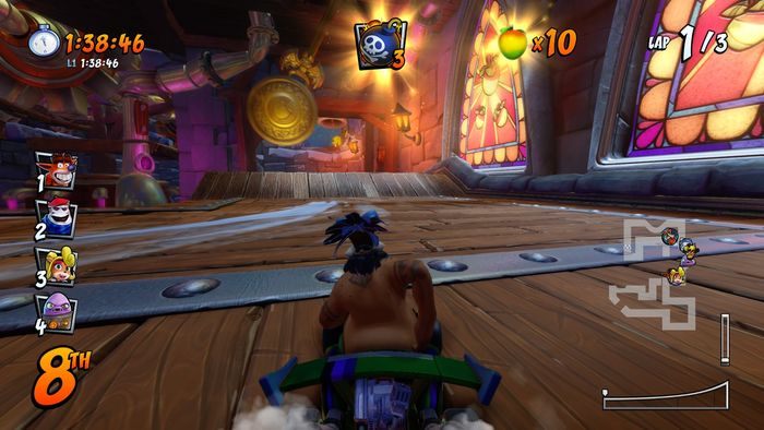 The letter C is on the ramp after the spiral, turn left and jump to get it - CTR Mode - Crash Nitro Cart in Crash Team Racing Nitro-Fueled - Game modes - Crash Team Racing Nitro-Fueled Guide