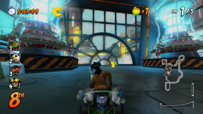 Almost at the end of the route, jump off the ramp and catch the letter R in flight - CTR Mode - Crash Nitro Cart in Crash Team Racing Nitro-Fueled - Game modes - Crash Team Racing Nitro-Fueled Guide