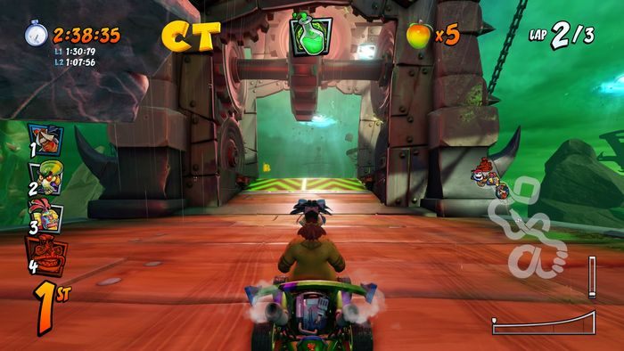The letter C is hard to see, before the road fork look to the left - CTR Mode - Crash Nitro Cart in Crash Team Racing Nitro-Fueled - Game modes - Crash Team Racing Nitro-Fueled Guide