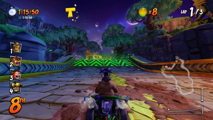 On the big hill, turn left onto the shelf with the crate - CTR Mode - Crash Nitro Cart in Crash Team Racing Nitro-Fueled - Game modes - Crash Team Racing Nitro-Fueled Guide