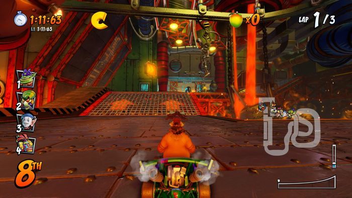 The letter C is located at the beginning of the route on a large ramp - CTR Mode - Crash Nitro Cart in Crash Team Racing Nitro-Fueled - Game modes - Crash Team Racing Nitro-Fueled Guide