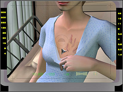 Once this conversation is over, you will have to click on a small stand which is located to the right of Connie's bed - Case 2 - part 3 - Case 2 - Double Down - Crime Scene Investigation: Hard Evidence - Game Guide and Walkthrough