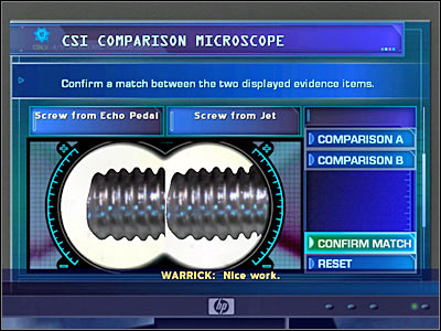 Now you must use a CSI computer - Case 3 - part 7 - Case 3 - Shock Rock - Crime Scene Investigation: Hard Evidence - Game Guide and Walkthrough