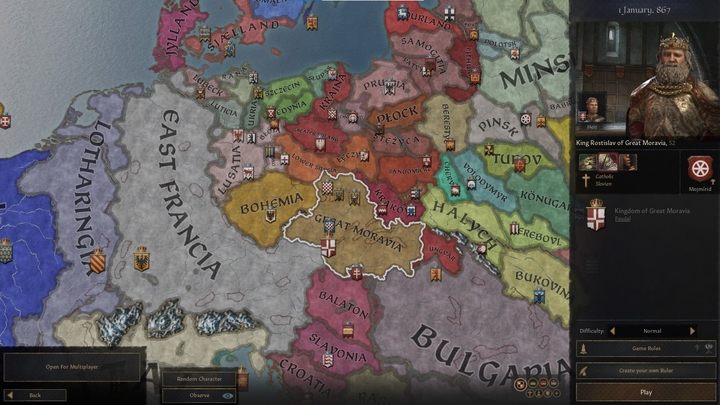 Start date: 867, difficulty level: easy - the ruler of Great Moravia is an interesting character both in terms of gameplay and history - Crusader Kings 3: Interesting starting locations - Basics - Crusader Kings 3 Guide