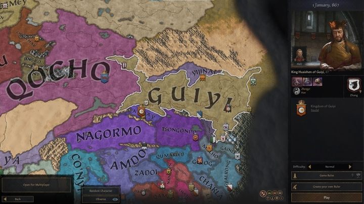 Start date: 867, difficulty level: medium/hard - another very interesting location in the Far East is the kingdom of Guiyi - Crusader Kings 3: Interesting starting locations - Basics - Crusader Kings 3 Guide