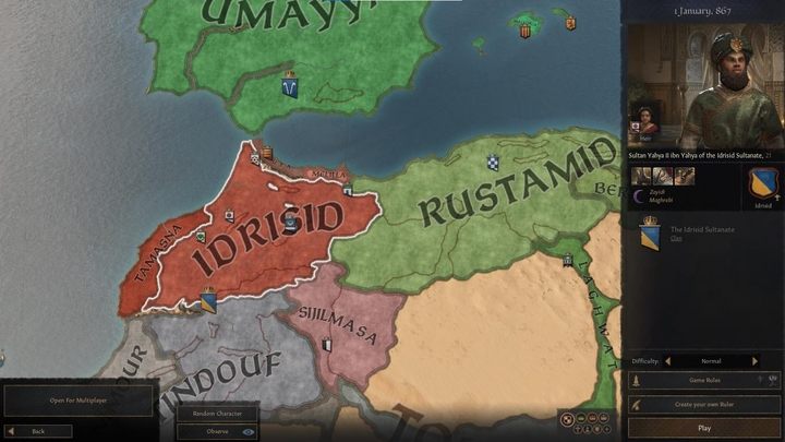 Start date: 866, difficulty: medium - another interesting starting area is located in Africa - Crusader Kings 3: Interesting starting locations - Basics - Crusader Kings 3 Guide