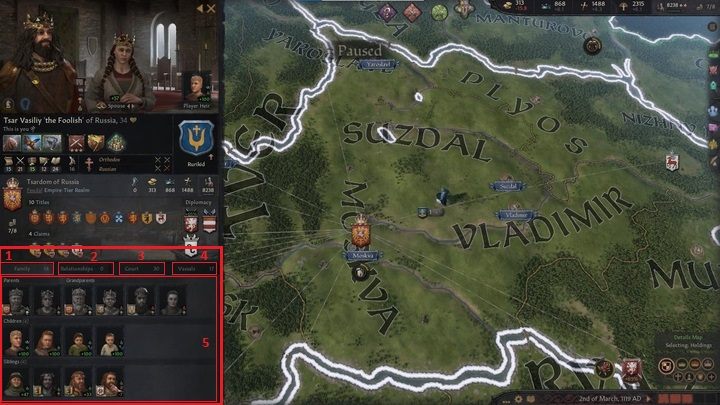 The last part of the character window is about their relationship with other characters - Crusader Kings 3: Interface Guide - Basics - Crusader Kings 3 Guide