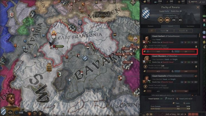 To check what vassals you have, open the kingdom management window and select the Vassals tab - Crusader Kings 3: Vassals - Kingdom management - Crusader Kings 3 Guide