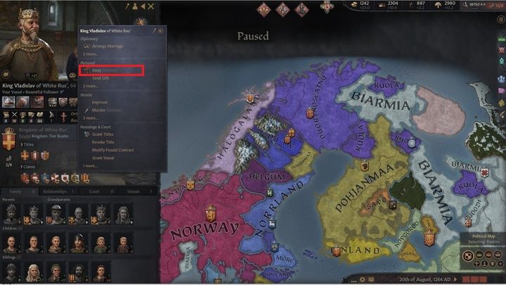 One of such tools is Sways, more about which you can read on a separate page of this chapter - Crusader Kings 3: Vassals - Kingdom management - Crusader Kings 3 Guide