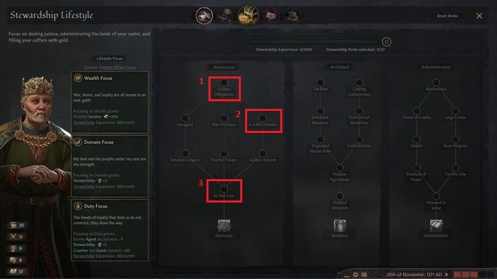 Another useful perk is Golden Obligations (1) from the Avaricious perk tree - Crusader Kings 3: Gold and buildings - Kingdom management - Crusader Kings 3 Guide