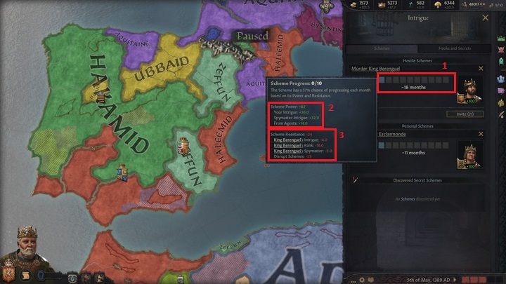 After that, the scheme will appear in the scheme window - Crusader Kings 3: Council and court - Kingdom management - Crusader Kings 3 Guide