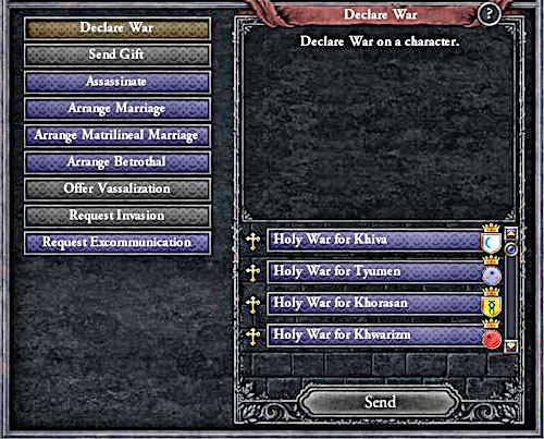 You can fight for all kingdoms too. - How to declare a war? - Military - Crusader Kings II - Game Guide and Walkthrough