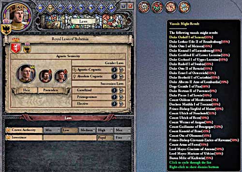 Monarchs and emperors have to fight constantly with their vassals and think about descendants. - King - Riding on a Top - Crusader Kings II - Game Guide and Walkthrough