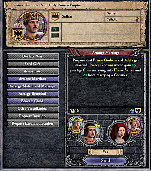 German princess is a good choice: shell bring lot of money. - Stamford Bridge - Official scenarios - Crusader Kings II - Game Guide and Walkthrough