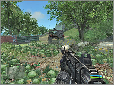 You will have to stop your vehicle after about 100 meters - Crysis: Mission 2, Recovery - part 2, walkthrough - Mission 2 - Recovery - Crysis Game Guide