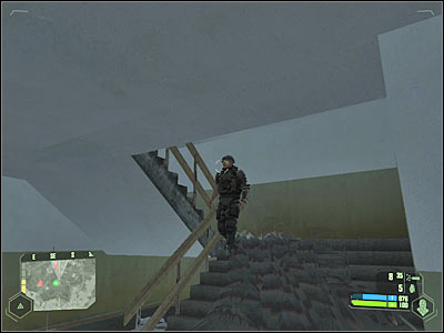 You should also have a look at the roof area of this building - Crysis: Mission 2, Recovery - part 5, walkthrough - Mission 2 - Recovery - Crysis Game Guide