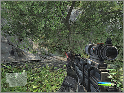 I would recommend using a cloaking device in order to approach the AA unit safely (screen) - Mission 4 - part 2 | Mission 4 - Assault - Mission 4 - Assault - Crysis Game Guide