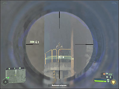 Make sure that youre standing behind a good cover and activate camouflage - Mission 6 - part 7 | Mission 6 - Awakening - Mission 6 - Awakening - Crysis Game Guide