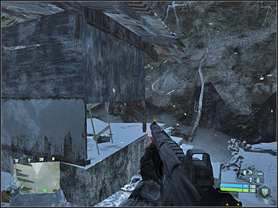 You should be able to reach a steep descent in just a few seconds - Mission 8 - part 2 | Mission 8 - Paradise Lost - Mission 8 - Paradise Lost - Crysis Game Guide