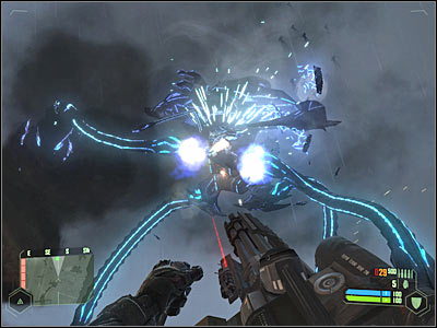 Dont get too close to the Exosuit creature, so you wont get caught by it - FINAL MISSION - part 10 | FINAL MISSION - Reckoning - FINAL MISSION - Reckoning - Crysis Game Guide