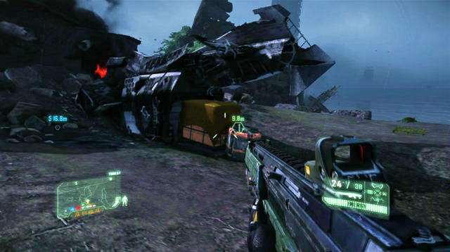 Drive in the direction opposite to the last AA system, into the area in which you found the last Datapad (4/5) - Destroy the second defense system - Only Human - Crysis 3 - Game Guide and Walkthrough