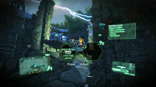 As you keep climbing to the top, you will encounter a big group of enemies and a mine field on your left - Destroy the third defense system - Only Human - Crysis 3 - Game Guide and Walkthrough