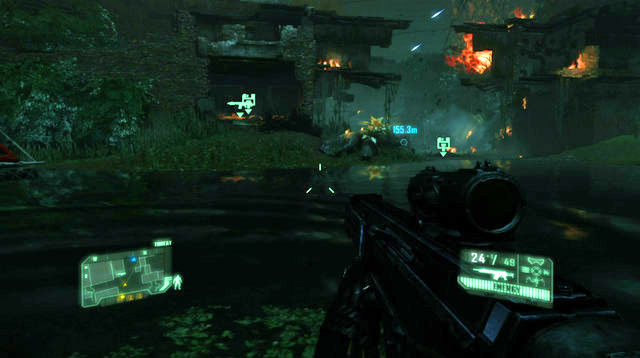 Right before the battle with the first Scorch, some 150 meters of the mission objective, you will find a building, inside of which there is a Datapad - Safeties Off - CELL intel data and posters - Crysis 3 - Game Guide and Walkthrough