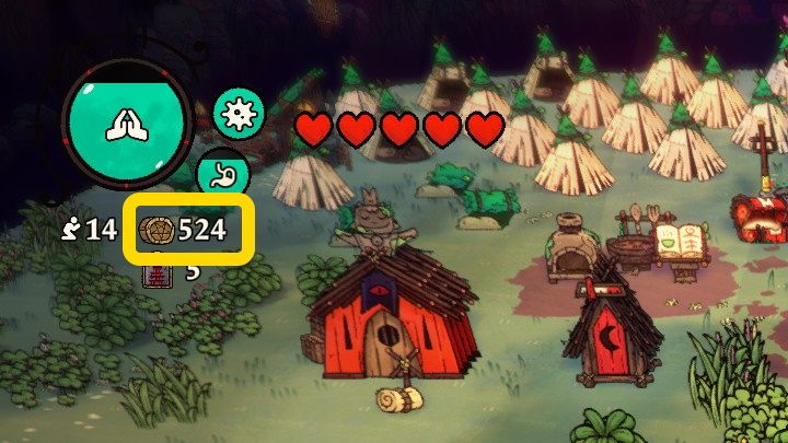 The number of Coins tells you how much money you have - Cult of the Lamb: Game interface - Basics - Cult of the Lamb Guide