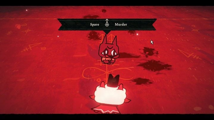 Refusing to sacrifice himself to The One Who Waits will result in his anger and lead to a fight with two servants and the god himself - Cult of the Lamb: How many endings are there? - FAQ - Cult of the Lamb Guide