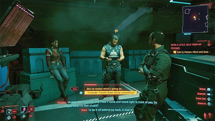 The second quest related to Panam is With a Little Help From My Friends, in which you have to keep an eye on Saul while he is visiting two in-game locations - Cyberpunk 2077: Panam Palmer - romances/sex - Cyberpunk 2077: Romances - Cyberpunk 2077 Guide