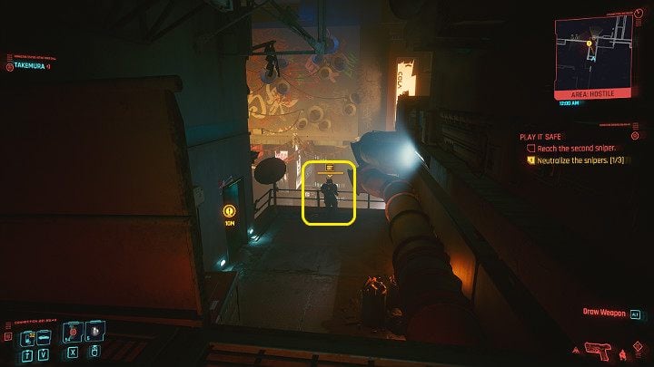 Now you have to go down the narrow spiral - Cyberpunk 2077: Play It Safe walkthrough - Cyberpunk 2077: Act 2 Main missions - Cyberpunk 2077 Guide