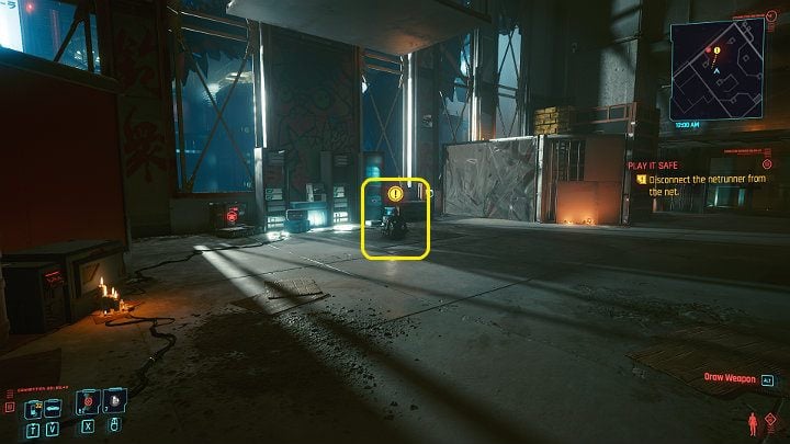 Go through the balcony straight to the netrunner's room - Cyberpunk 2077: Play It Safe walkthrough - Cyberpunk 2077: Act 2 Main missions - Cyberpunk 2077 Guide