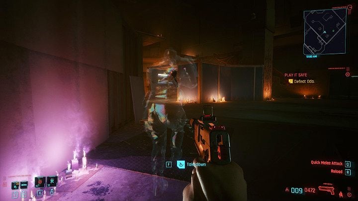 Your opponent will surely approach you and continue patrolling the area but won't be in combat mode - Cyberpunk 2077: Play It Safe walkthrough - Cyberpunk 2077: Act 2 Main missions - Cyberpunk 2077 Guide