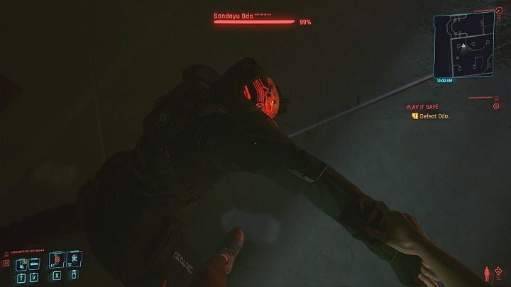 Oda will use the camouflage again and start looking for V - Cyberpunk 2077: Play It Safe walkthrough - Cyberpunk 2077: Act 2 Main missions - Cyberpunk 2077 Guide