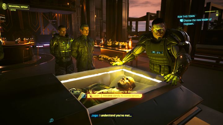 During the meeting at the coffin, you can - Cyberpunk Phantom Liberty: Run This Town - walkthrough - Cyberpunk Phantom Liberty: Side quests - Cyberpunk 2077 Guide