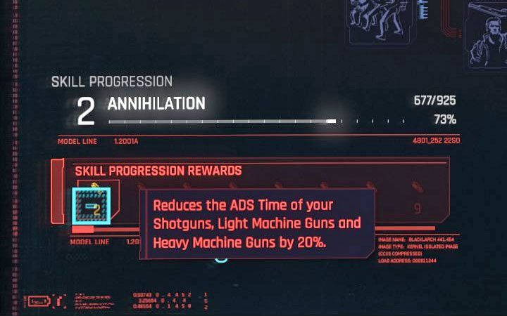 You can track your progress in developing a given skill in the window of its tree, i - Cyberpunk 2077: What activities develop Vs skills? - Cyberpunk 2077: V - main character - Cyberpunk 2077 Guide