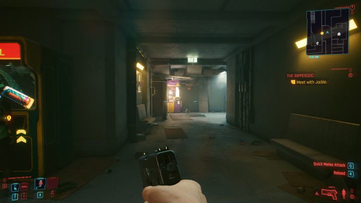 You can hide the weapon using the button to pull out the weapon - but you must press it twice - Cyberpunk 2077: How to hide weapons? - Cyberpunk 2077: V - main character - Cyberpunk 2077 Guide