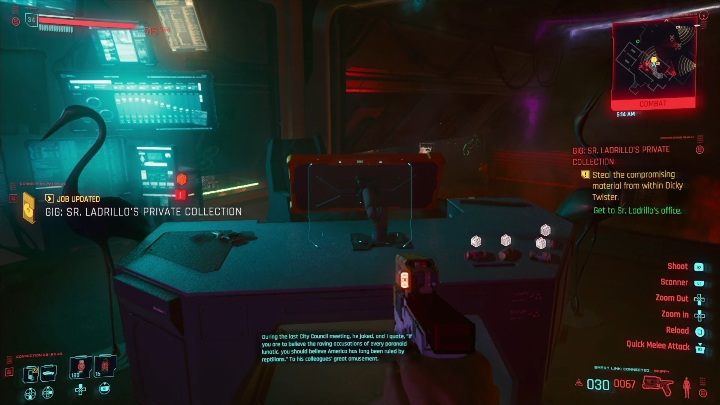 Walkthrough: your job is to get into the upstairs office and steal the compromising footage - Cyberpunk 2077: Thievery, Heywood - Gigs, walkthrough, map - Cyberpunk 2077: Heywood - Cyberpunk 2077 Guide