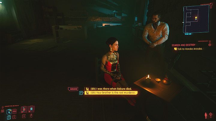 Talk to Hanako Arasaka and tell her how her father really died - Cyberpunk 2077: Search and Destroy walkthrough - Cyberpunk 2077: Act 2 Main missions - Cyberpunk 2077 Guide