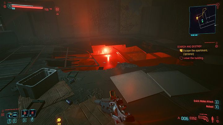 Turn to the room on the right (number 307), where one opponent is waiting for you - Cyberpunk 2077: Search and Destroy walkthrough - Cyberpunk 2077: Act 2 Main missions - Cyberpunk 2077 Guide