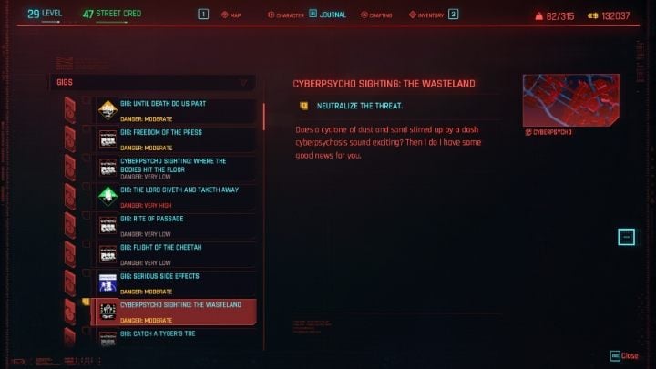 Gigs are minor side quests obtained from fixers in which you have to accomplish objectives in the different sub-districts of the Cyberpunk 2077 map - Cyberpunk 2077: Quest types - Cyberpunk 2077: Basics - Cyberpunk 2077 Guide