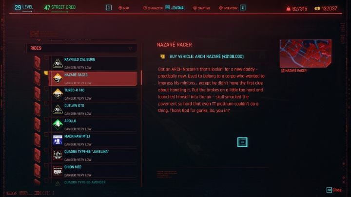In Cyberpunk 2077 you will receive many offers to buy vehicles (cars and motorcycles) - Cyberpunk 2077: Quest types - Cyberpunk 2077: Basics - Cyberpunk 2077 Guide