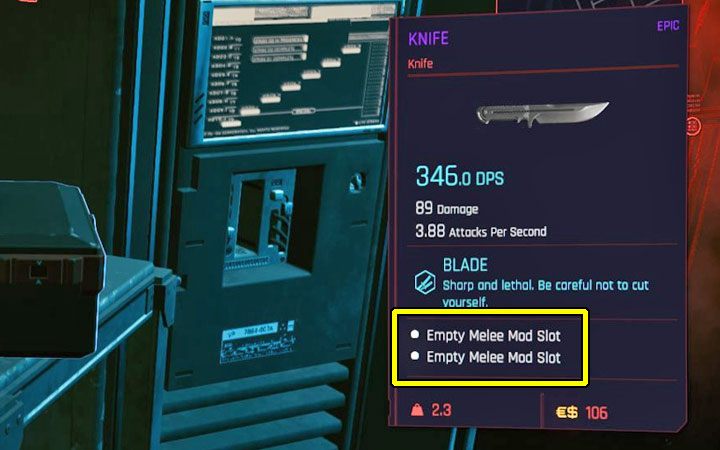 The most important information is that you cannot install the modifications in all your weapons and armor parts - Cyberpunk 2077: How to change Weapon / armour modifications? - Cyberpunk 2077: Combat, stealth and hacking - Cyberpunk 2077 Guide