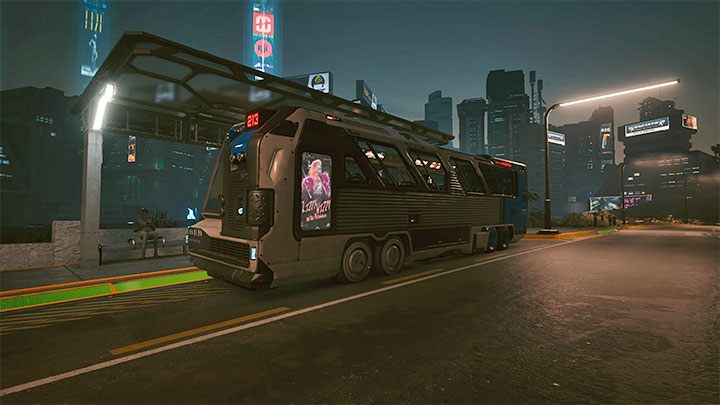 A bus may appear during the main storyline, in this case in the form of long-distance public transport - Cyberpunk 2077: Are buses playable? - Cyberpunk 2077: Exploration - Cyberpunk 2077 Guide