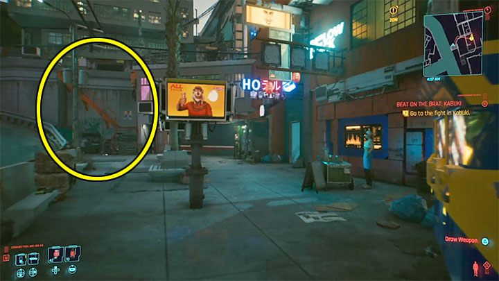 The fight takes place in the Kabuki subdistrict of Watson - Cyberpunk 2077: Beat on the Brat - walkthrough - Cyberpunk 2077: Exploration Side missions - Cyberpunk 2077 Guide