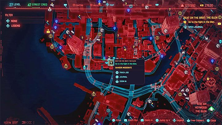 The fight is located in The Glen subdistrict of Heywood - Cyberpunk 2077: Beat on the Brat - walkthrough - Cyberpunk 2077: Exploration Side missions - Cyberpunk 2077 Guide